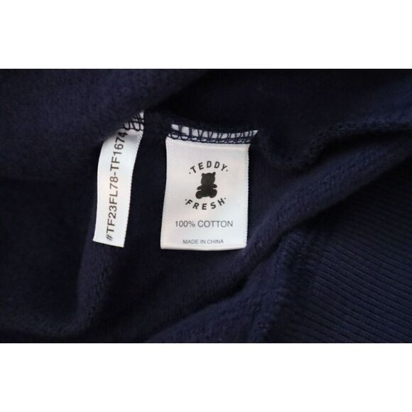 Teddy Fresh TF23FL78-TF1674 Unisex Sz M Navy Blue Classic Full Zip Fleece Hoodie - Picture 6 of 7